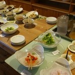 ワック アグリカフェ - 2015/08/31、惣菜バイキングとコールドドリンク。