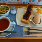 あおくまカフェ - モーニングセット（季節のフレーバーティー）