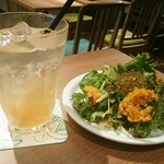 コウソカフェ ビオライズ - 酵素ソーダと彩り綺麗な野菜サラダ