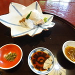 虎屋 壺中庵 - Ｄ．海老、鮃と肝　お造りはホントに美味しい！