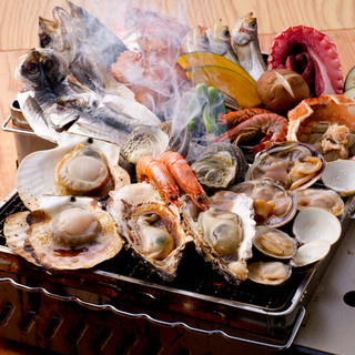 名物浜焼きを気軽に楽しめる 浜焼き堪能コース 10円で飲み放題付 閉店 浜焼酒場 とら家 長居店 旧店名 浜焼き わい家 長居 魚介料理 海鮮料理 食べログ