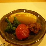 大根焼物、おひたし、プチトマト、佃煮