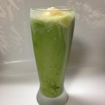 お茶の原寿園 - 2015.8 宇治抹茶入りグリーンテイを使ったクリームフロート　砂糖入りなので簡単に楽しめます♪