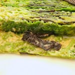 レストラン タテル ヨシノ 銀座 - 前菜：チリメンキャベツ、フォワグラ、黒トリュフのテリーヌ