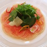 レストラン タテル ヨシノ 銀座 - 前菜：仔ヤギのカルパッチョ
