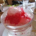 デザートカフェ長楽館 - 白桃のコンポートとパルフェ、アップ！
