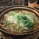 割烹 しらこ - 2010/6月：おなじみ「近江牛とじゅんさいの鍋」