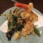 ひろや - 201509   ひろや  ★本日のおすすめ定食（780円）★天ぷら（えび 野菜5点）