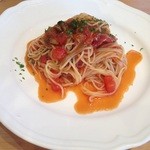 パティシエセーナ - 選べるパスタ・サラダセット　864円→500円　ランパスVol.3利用　トマトと生ハムの冷製パスタ