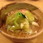宵のひととき うまし - 冷やし茄子のカニ身あんかけ