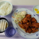 札幌市手稲区役所 食堂 - 2015.9  メガザンタレ定食　470円