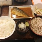 Sasanoya - さば味噌煮定食 そば付き￥６００