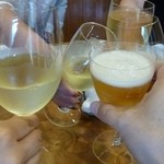 プティレストラン グーテ - グラスワイン白＆ジンジャーエール辛口＆ノンアルコールビール