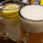 もつ焼き ねぎぼうず - H27.9.2 レモンサワー&生ビール