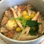 五色 - 5回目　2015年9月3日　秋の味覚　栗　松茸と銀杏の釜めし　1500円