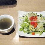 RESTAURANT SHIMIZU - パスタランチのスープとサラダ