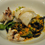 クッチーナ イタリアーナ ガッルーラ - 「シャラテッリ」　イカ墨を練り込んだ自家製ロングパスタ　師崎産「新イカ（甲イカの子）」とからすみのアーリオオーリオペペロンチーノ
      