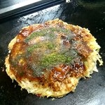 Tsukishima Monja Santaron - お好み焼き豚天  完成！