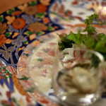 料理茶屋生島 - てっさとふぐ湯引き