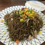 焼きそば 大和茶家 - 焼きそばの大皿盛り+豚肉とミックス野菜【料理】 