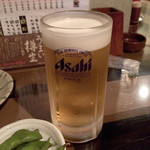 Torikura - 生ビール！とお通しの枝豆(2015.08)