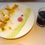 miura - 3800円コース ⑤デザート：ココナッツとパイナップル（ピニャコラータというカクテルをモチーフ）