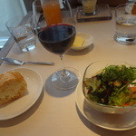 miura - ランチコース（お肉料理にしたので、2500円税別）① アミューズ：生ハムのサラダ