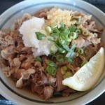 手打ちうどん 清水屋 - 肉ぶっかけ（冷）　1玉460円　肉で覆われてうどんが見えな～い！