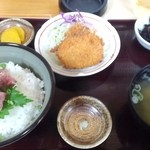 ひだ - ネギトロ丼(コロッケ付き)　¥850-