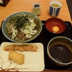 そば太鼓亭 - 肉もりそば並＆いなり＆ちく天880円