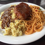 キッチン すずたとうげ - 2015年9月上旬 ハンバーグトルコ大盛 ¥900 ＋ ¥100