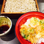 和食 縁 蕎麦切り - かき揚げ丼と冷たいお蕎麦のランチセット♡