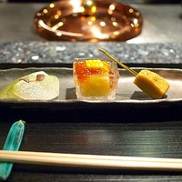 しゃぶ玄 - 前菜"冬瓜のうま煮・もろこし豆腐・丸十カステラ"
