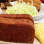 33そば - とんかつ定食『立つスパム（笑）』