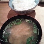 天ぷらめし 金子半之助  - あさり汁とご飯