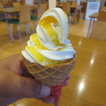 萩博物館レストラン - 特製ソフトクリーム 夏みかんソース　350円