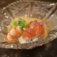 祇園 なん波 - 先付け（海老、鱧、銀杏、素麺）