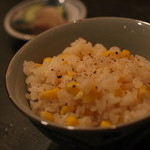 Nihonno Sake Shifuku - 玉蜀黍とべーコーンの土鍋御飯