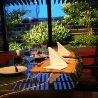 鉄板グリル鎌倉山 - 店内から観たお庭〔15/9/6撮影〕