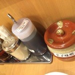 天下一品 - 【2015年08月】テーブル調味料、ラーメン用ですネ。