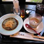 吉野本葛 天極堂 - 葛餅　525円＋葛プリンセット　630円