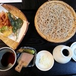 グルメ厨房 生田 - 桜海老かきあげ天ざる¥1300