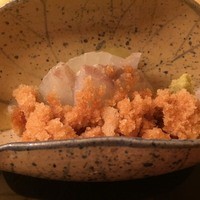 祇園 末友 - 鱸の自家製醤油シャーベット添え！