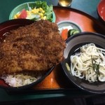 七五食堂 - 七五セット(ソースカツ丼+冷うどん)【料理】
