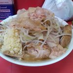 ラーメン二郎 - （2015.9.6）大豚増しラーメン、ニンニク、アブラましまし