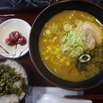 和食処　麻の葉 - 信州味噌ラーメンセット、1080円