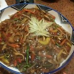 千里十里 - 白身魚の甘酢あんかけ？