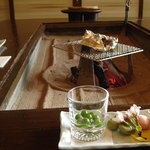 古高山荘　峴山亭 - 先付けと筍