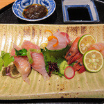 竹ざき - 【3】よこわ握り寿司 甘エビ 鯛 手製ポン酢付　(2015.8月)
      