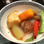 竹ざき - 【6】炊合せ：イベリコ豚の角煮が入ってます(2015.8月)